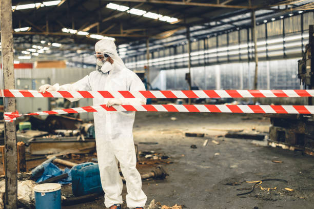 Professional Biohazard Cleanup technician working in Burns, WY